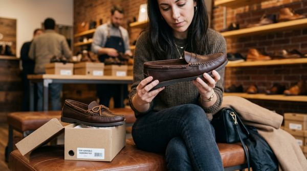 Reconnaître un mocassin cuir femme bien monté avant de passer en caisse